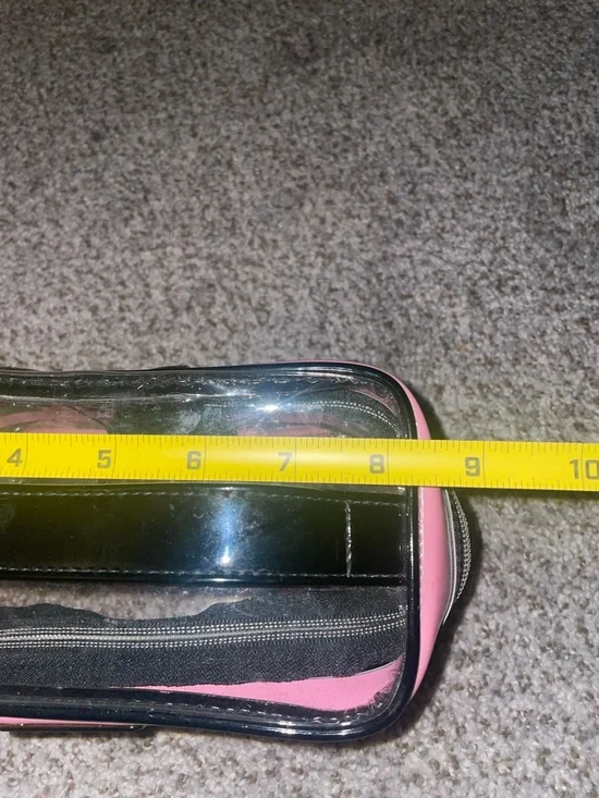 Victoria's Secret Pink and Black Clear Striped Cosmetic Pouch - Picture 3 of 4